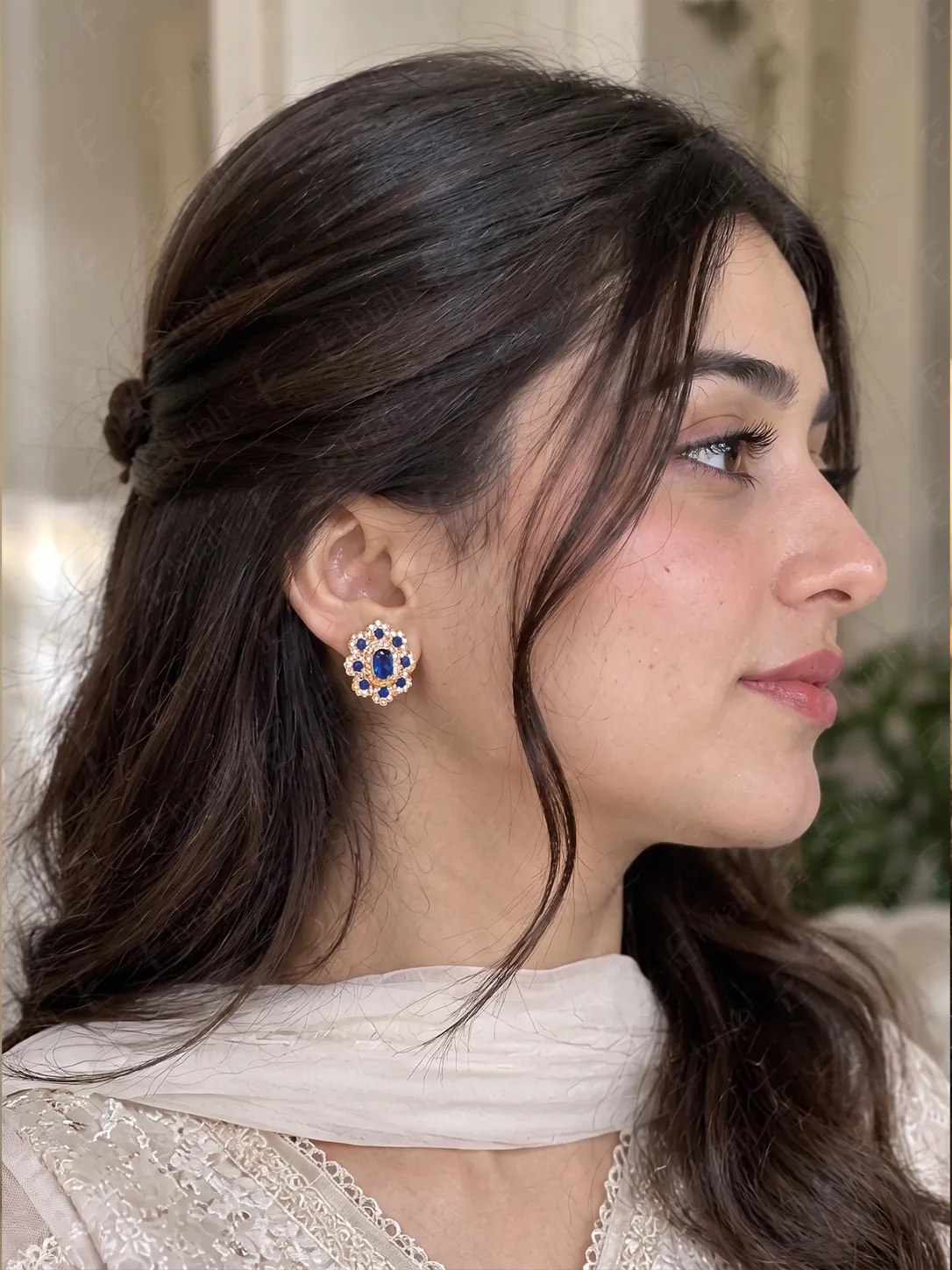 Sapphire Blossom Stud Earrings (3)