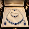 Sapphire Blue Regal Necklace Set (1) Blue Sapphire Crystal Necklace Set