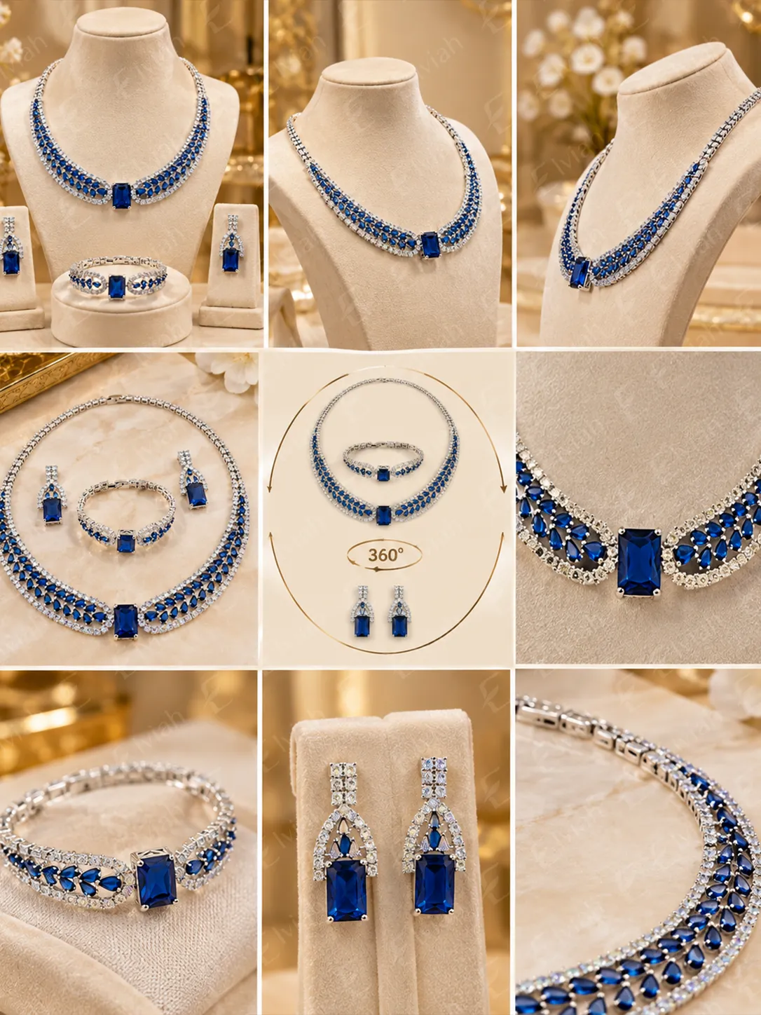 Sapphire Blue Regal Necklace Set (2)
