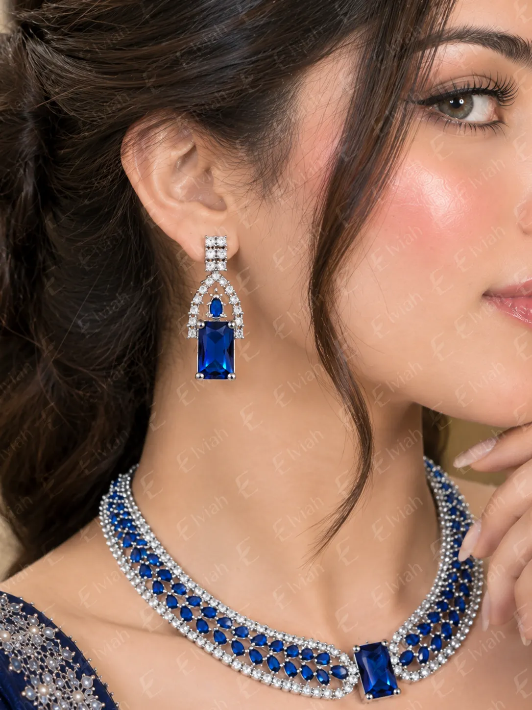 Sapphire Blue Regal Necklace Set (6)