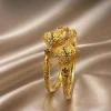 Sapphire Elephant Filigree Bangles (1) Blue Accent Gold Filigree Bangle Set