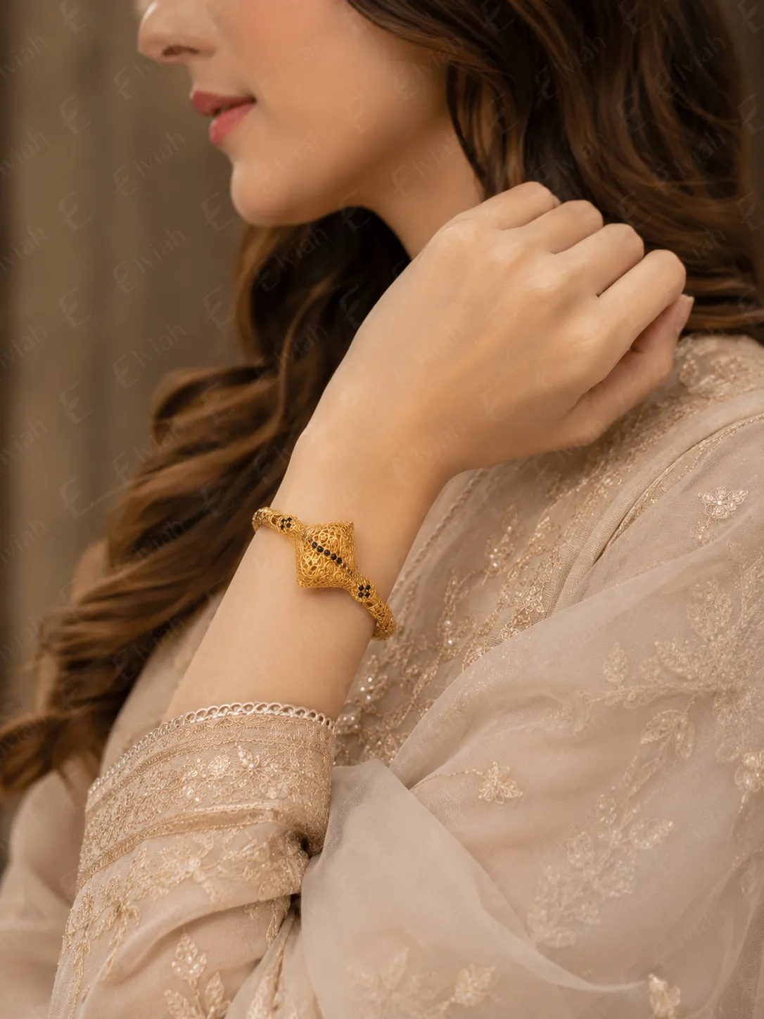 Sapphire Elephant Filigree Bangles (3)
