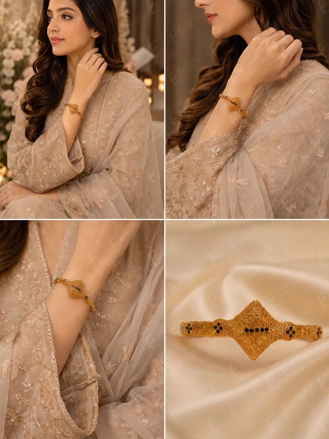 Sapphire Elephant Filigree Bangles (4)