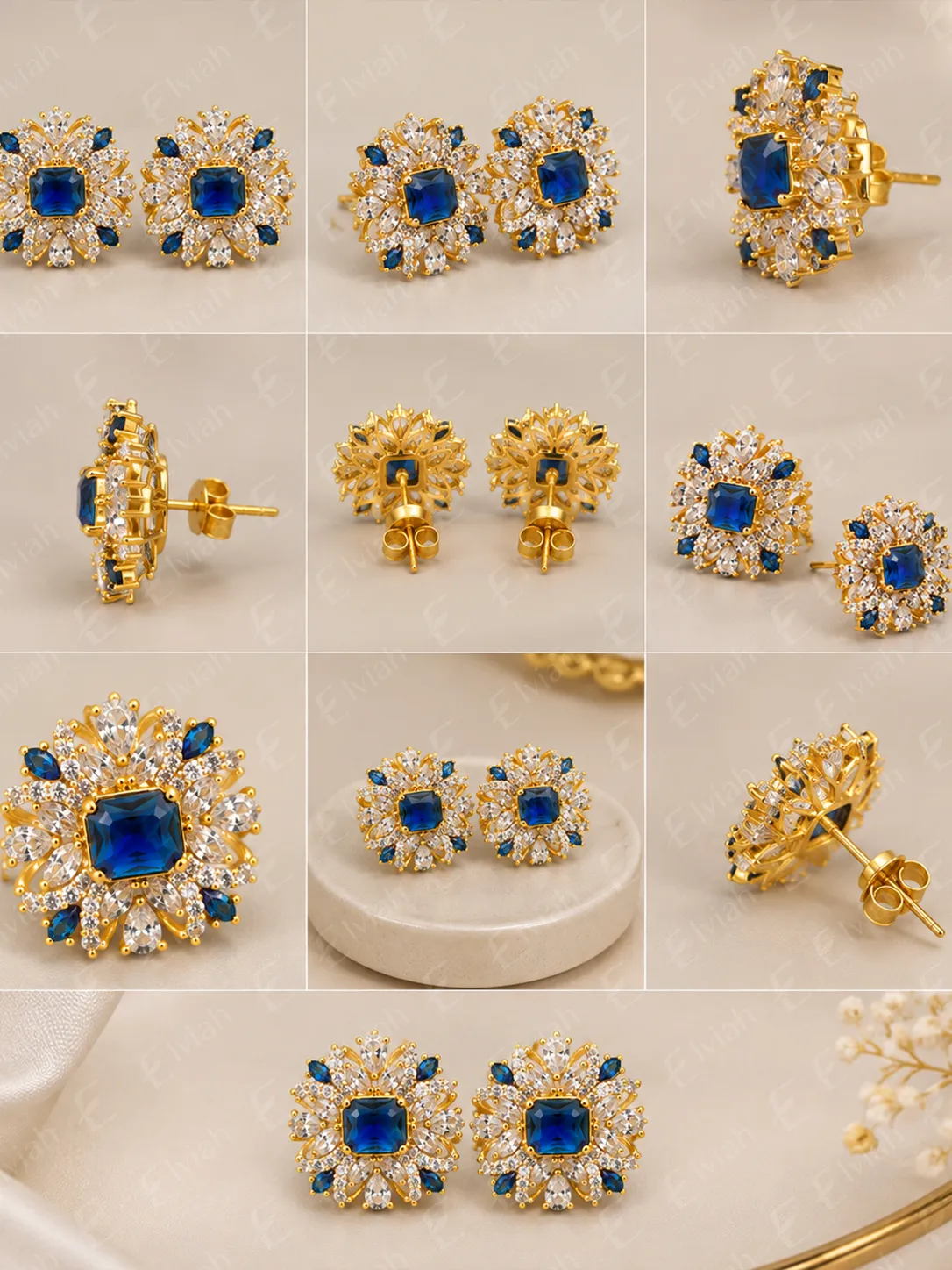 Sapphire Garden Crest Earrings (2)