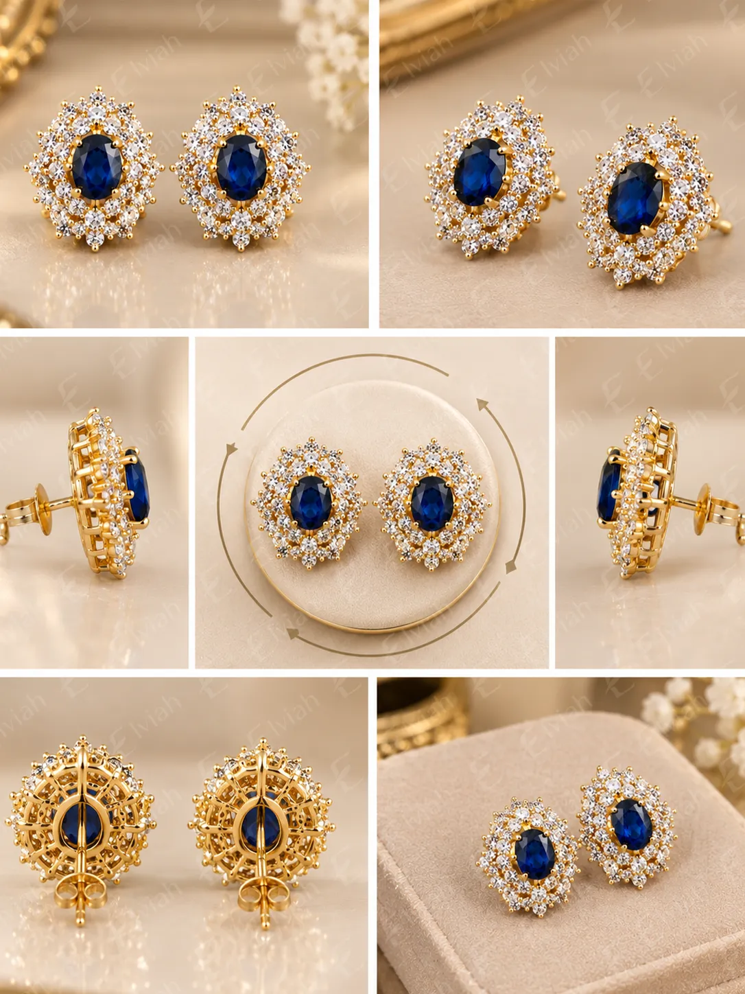 Sapphire Imperial Halo Earrings (2)