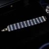 Sapphire Mosaic Wide Bracelet (1) Blue & Silver Statement Bracelet | Sapphire Mosaic by Elviah