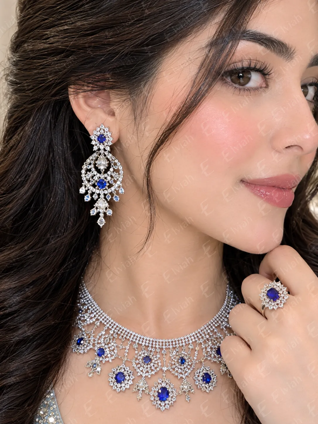 Sapphire Royale Bridal Jewelry Set (6)