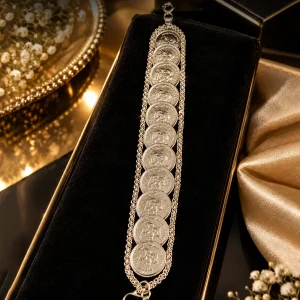 Silver Coin Chain Bracelet