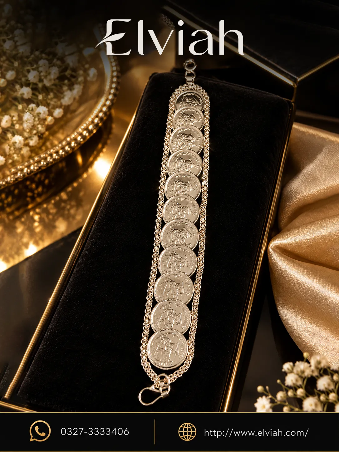 Silver Coin Chain Bracelet