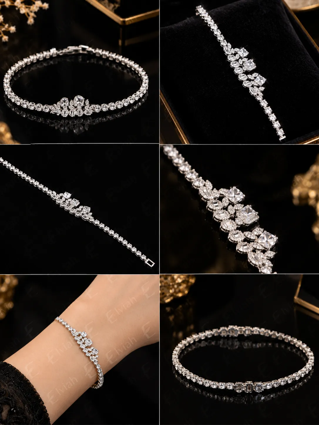 Silver Floral Cascade Bracelet (2)