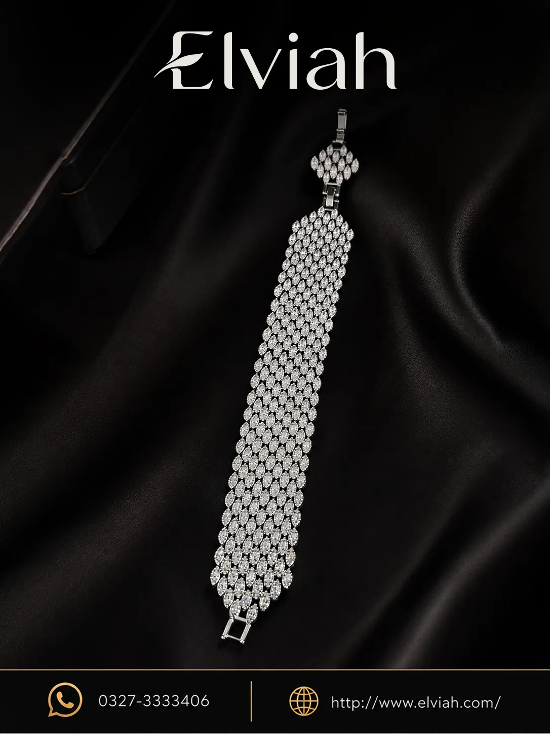 Silver Marquise Column Bracelet (1) Silver Tone Marquise Crystal Statement Bracelet | Elviah