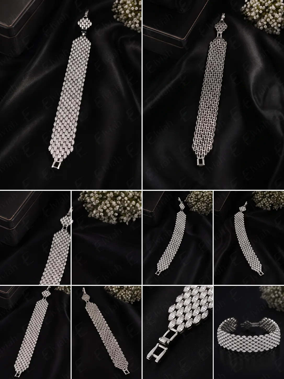 Silver Marquise Column Bracelet (5)