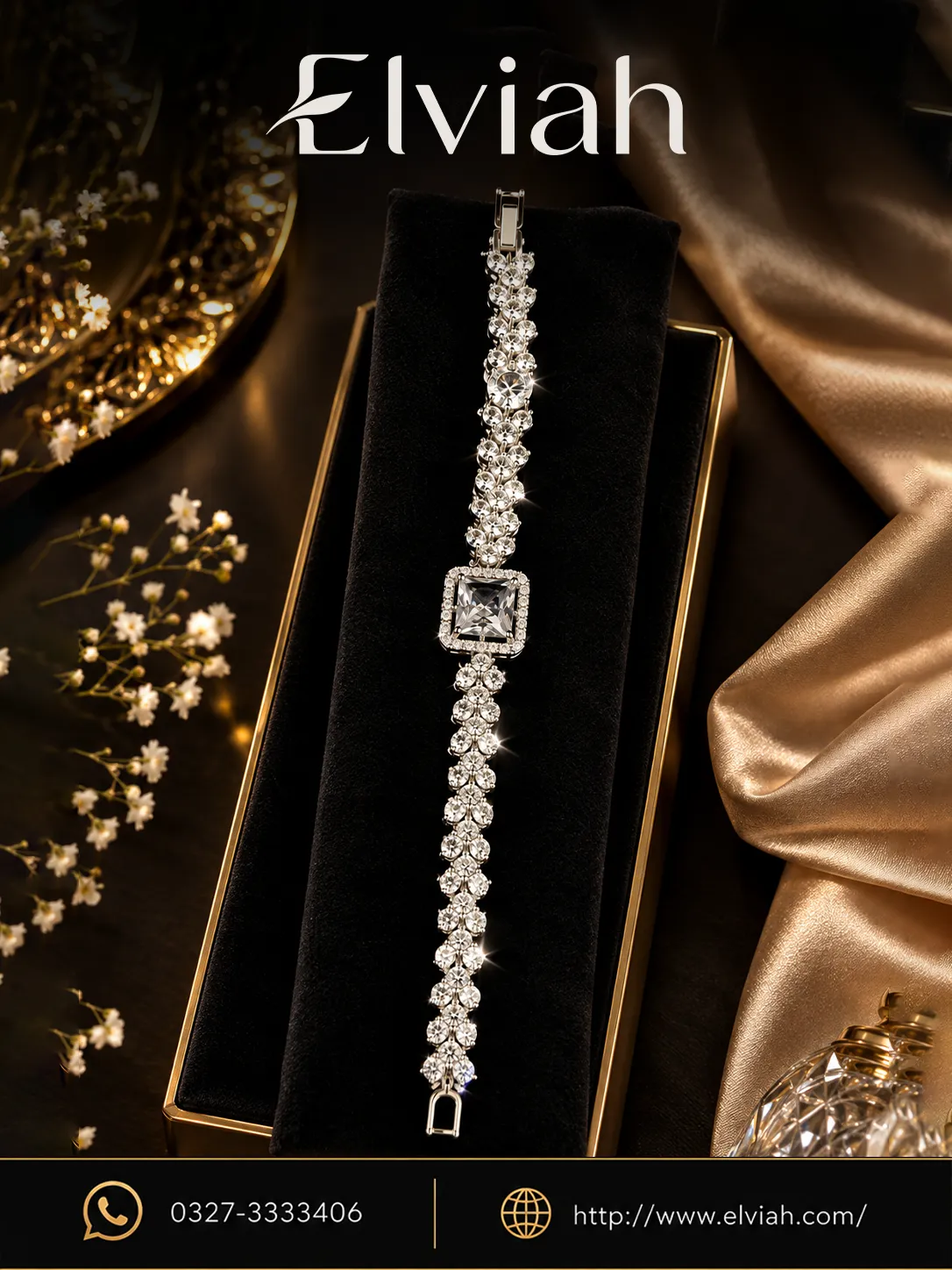 Silver Marquise Crystal Bracelet