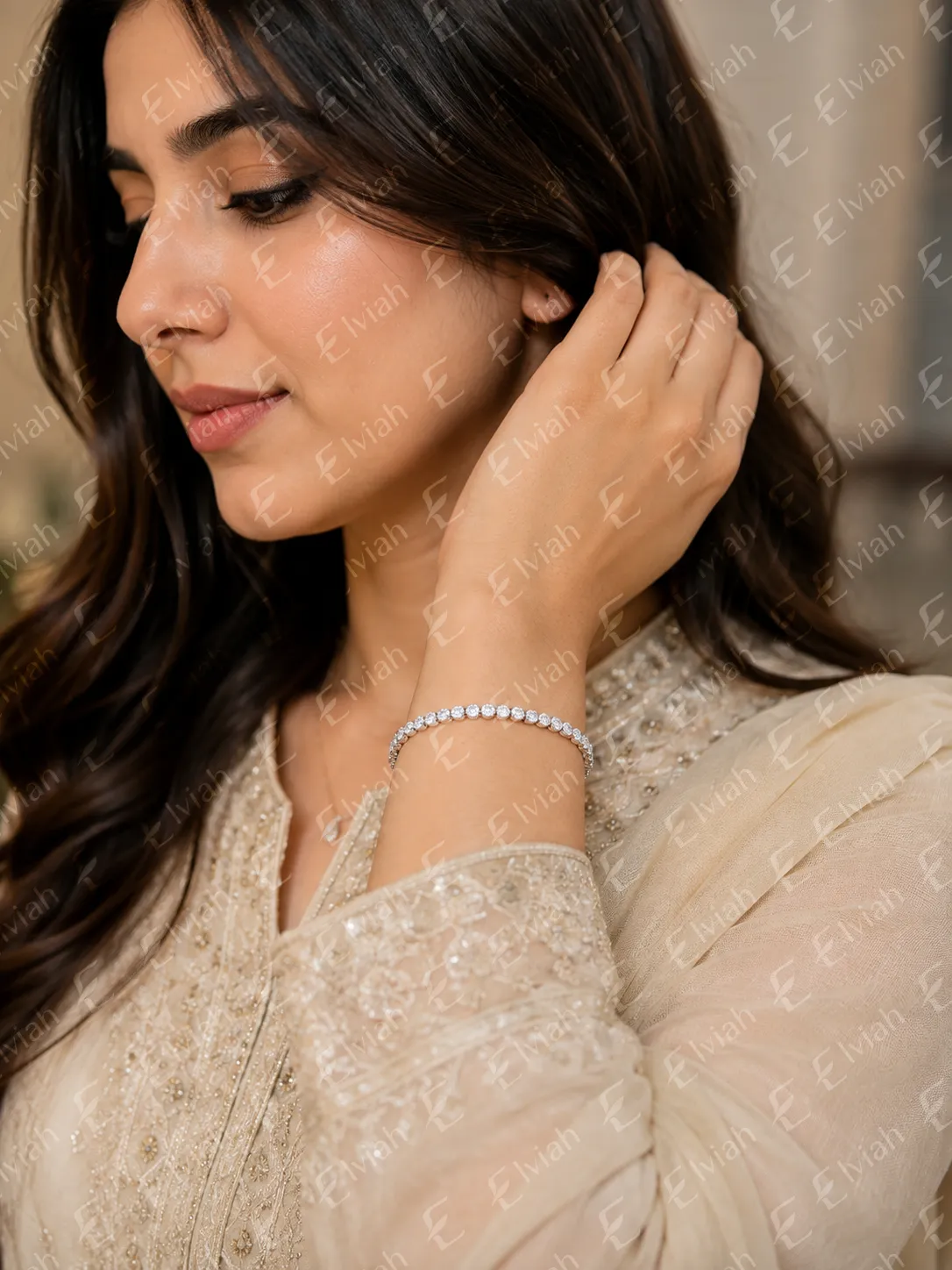 Silver Petal Line Bracelet (4)