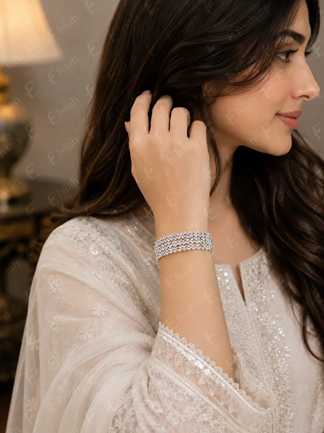 Silver Petal Weave Bracelet (2)